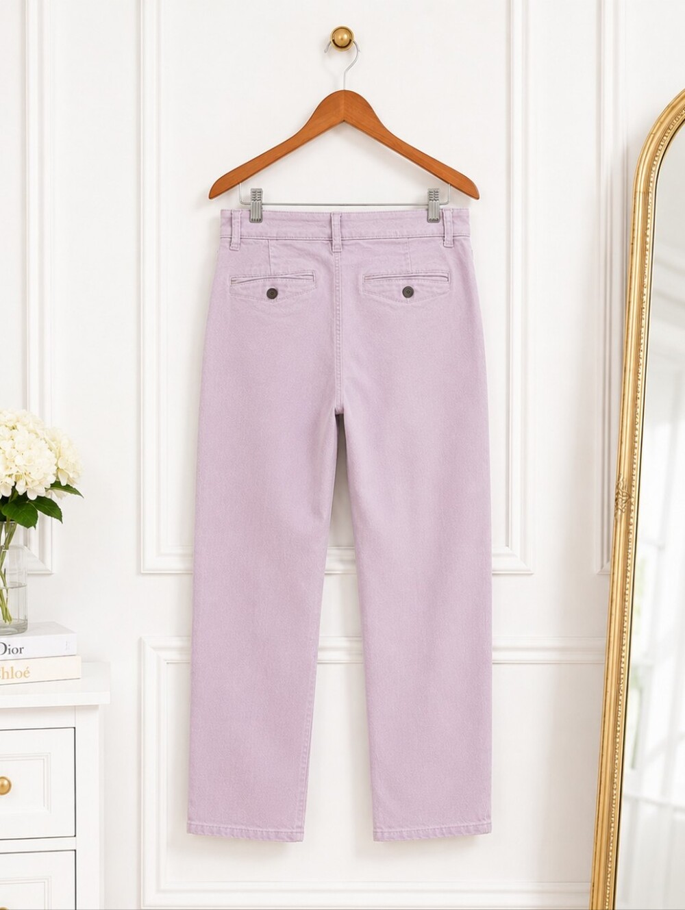 Violets & Rose Lavender Stretch Jeans Size 14 Straight Leg Pastel Denim - Picture 6 of 8
